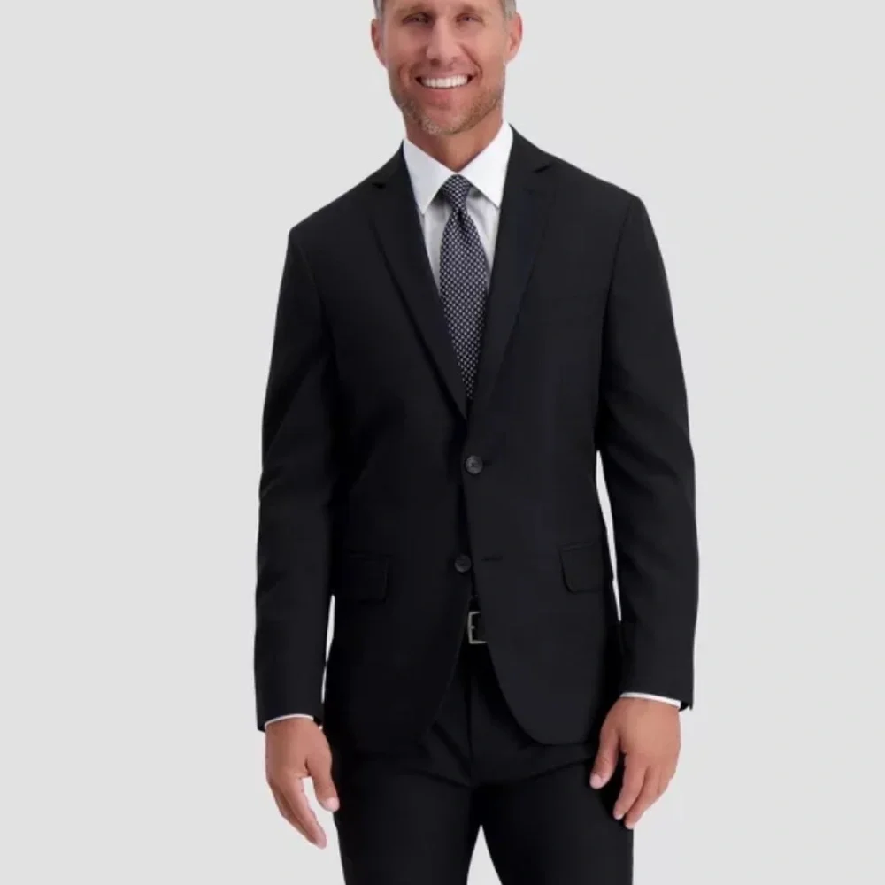 Men's Haggar H26 Ultra Slim Black Suit Jacket/ Blazer Sz 36 short